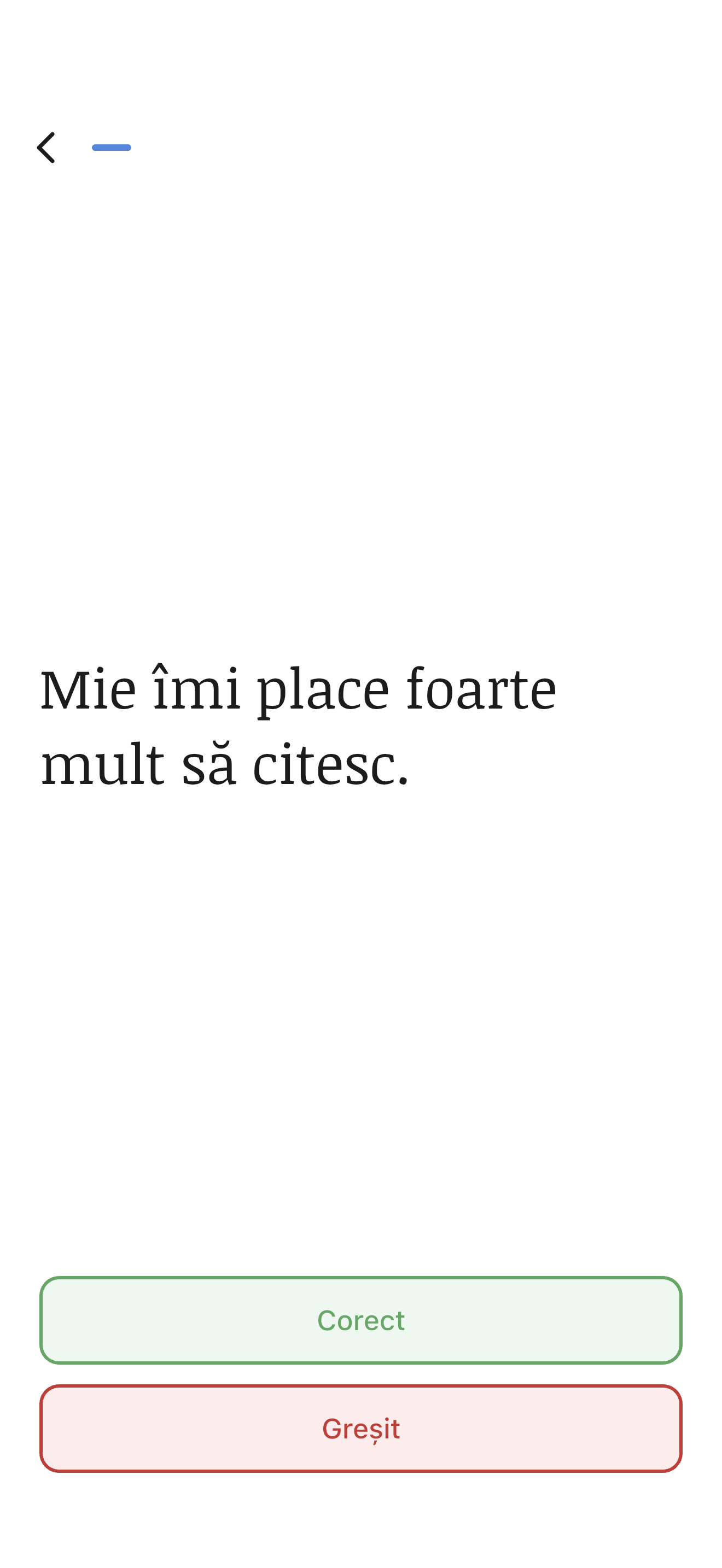 Ecran Slove pentru jocul Corect sau greșit?